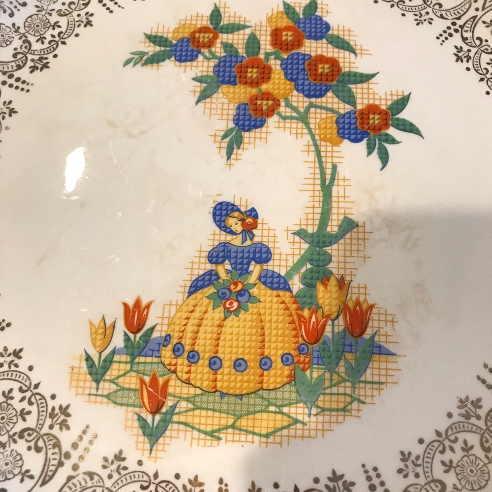 SERVING PLATTER 22K gold TRIM - Picture 2 of 14